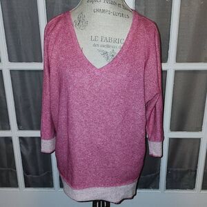 NWT Kut From The‎ Kloth Womens Fuchsia V Neck Sweater Large